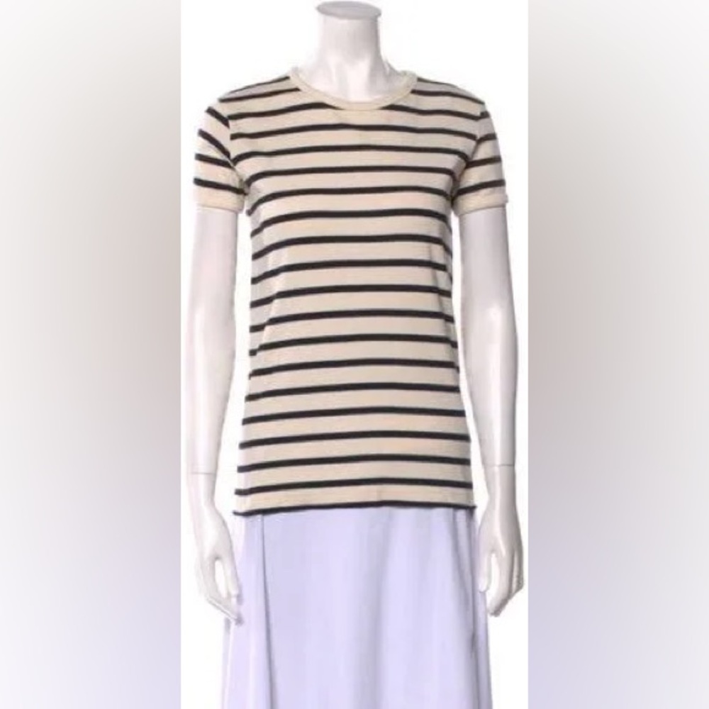 Jean Paul Gaultier Le Male T-shirt Navy Blue Striped White Tee Women’s Size XL